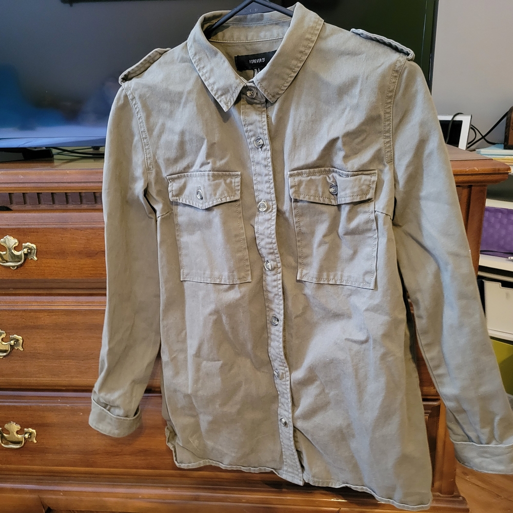 Olive Green Button-down Jacket